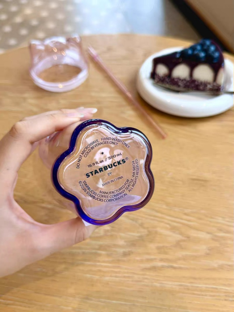 New Starbucks Korea 2026 Cherry Blossom Cat Glass Cold Cup 500ml