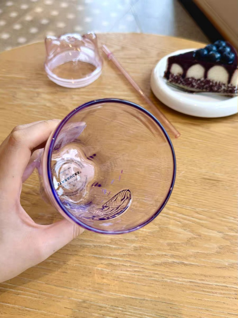 New Starbucks Korea 2026 Cherry Blossom Cat Glass Cold Cup 500ml