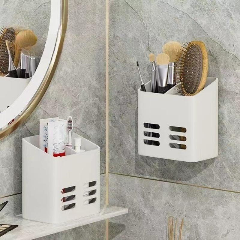 Boîte de rangement murale étanche pour salle de bain, idéale pour le dentifrice, les cosmétiques et les rasoirs | Étagère de salle de bain antidérapante et antirouille (1 pièce)_voghion.com