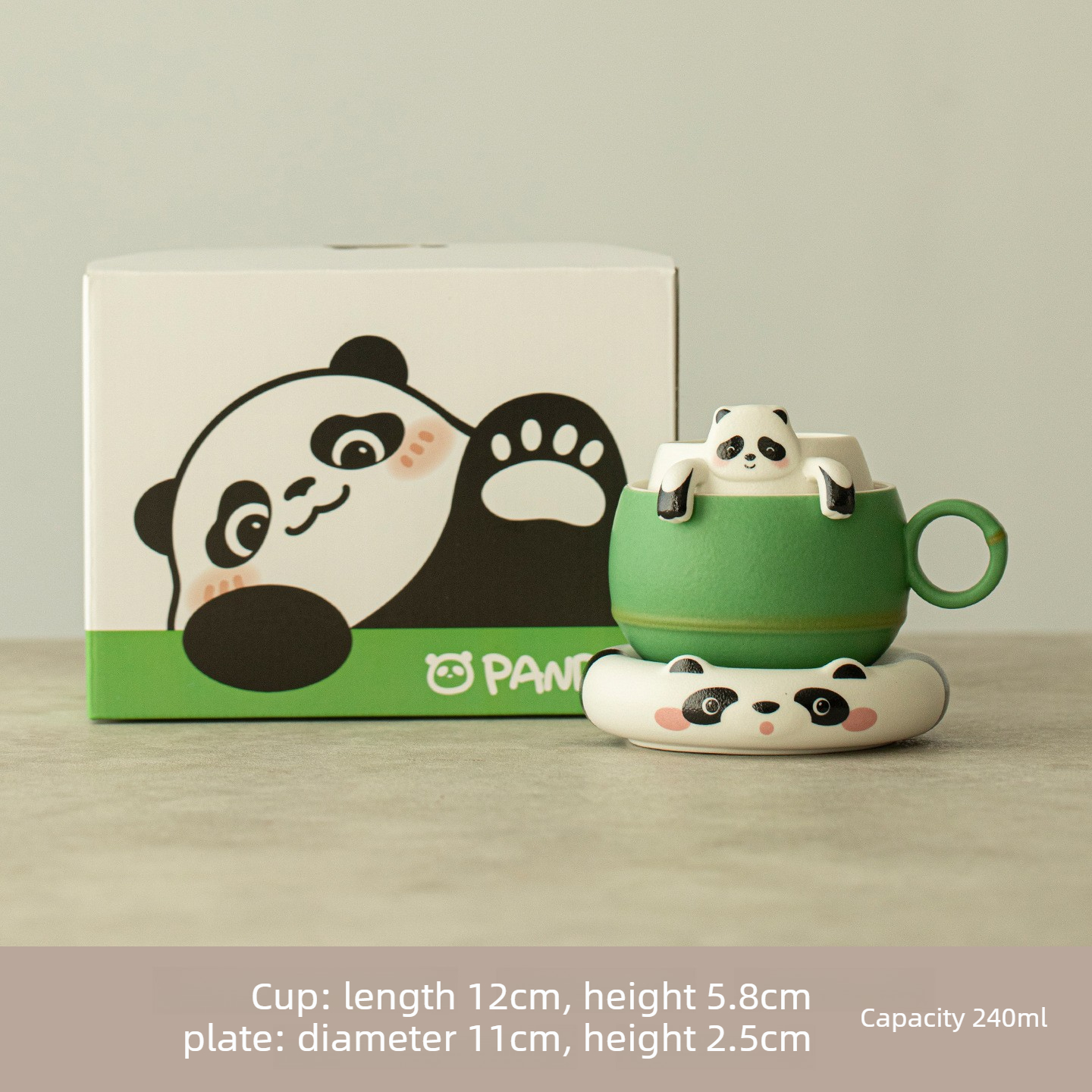 Creative Panda Tea Cup Ceramic Tea Separation Mug Chinese Merchandise Coffee Cup_voghion.com