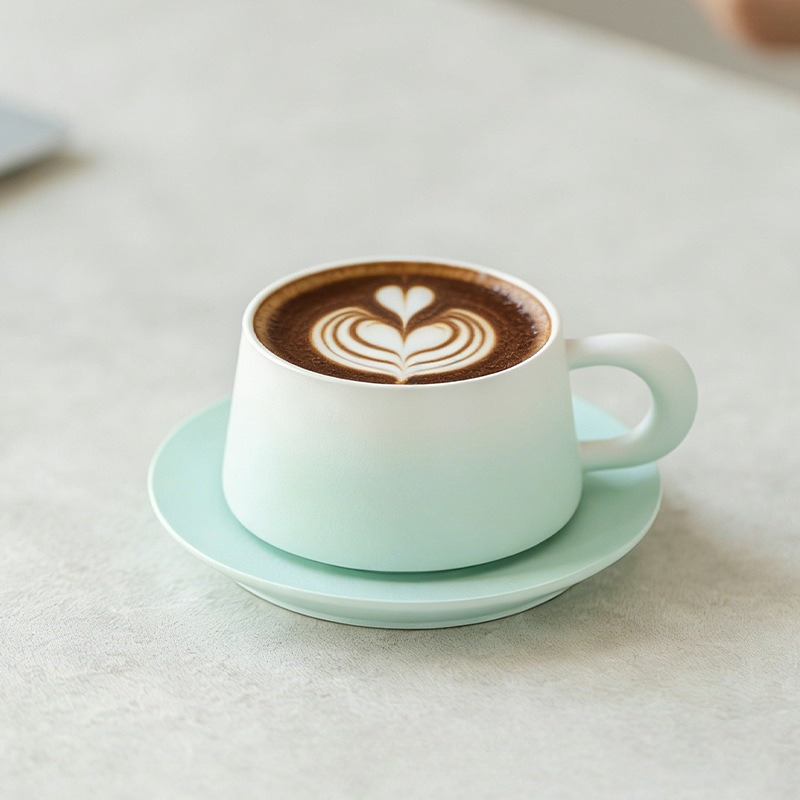 Modern Minimalist Ceramic Coffee Cup And Saucer Set_voghion.com