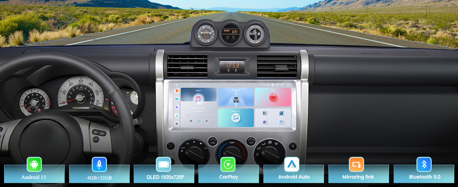 Toyota FJ Cruiser radio upgrade for 07-18