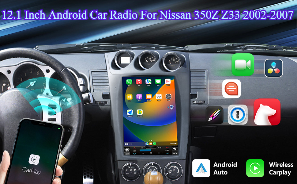 GPS Navigation carplay bluetooth for Nissan 350Z Z33 2003-2007 upgraded