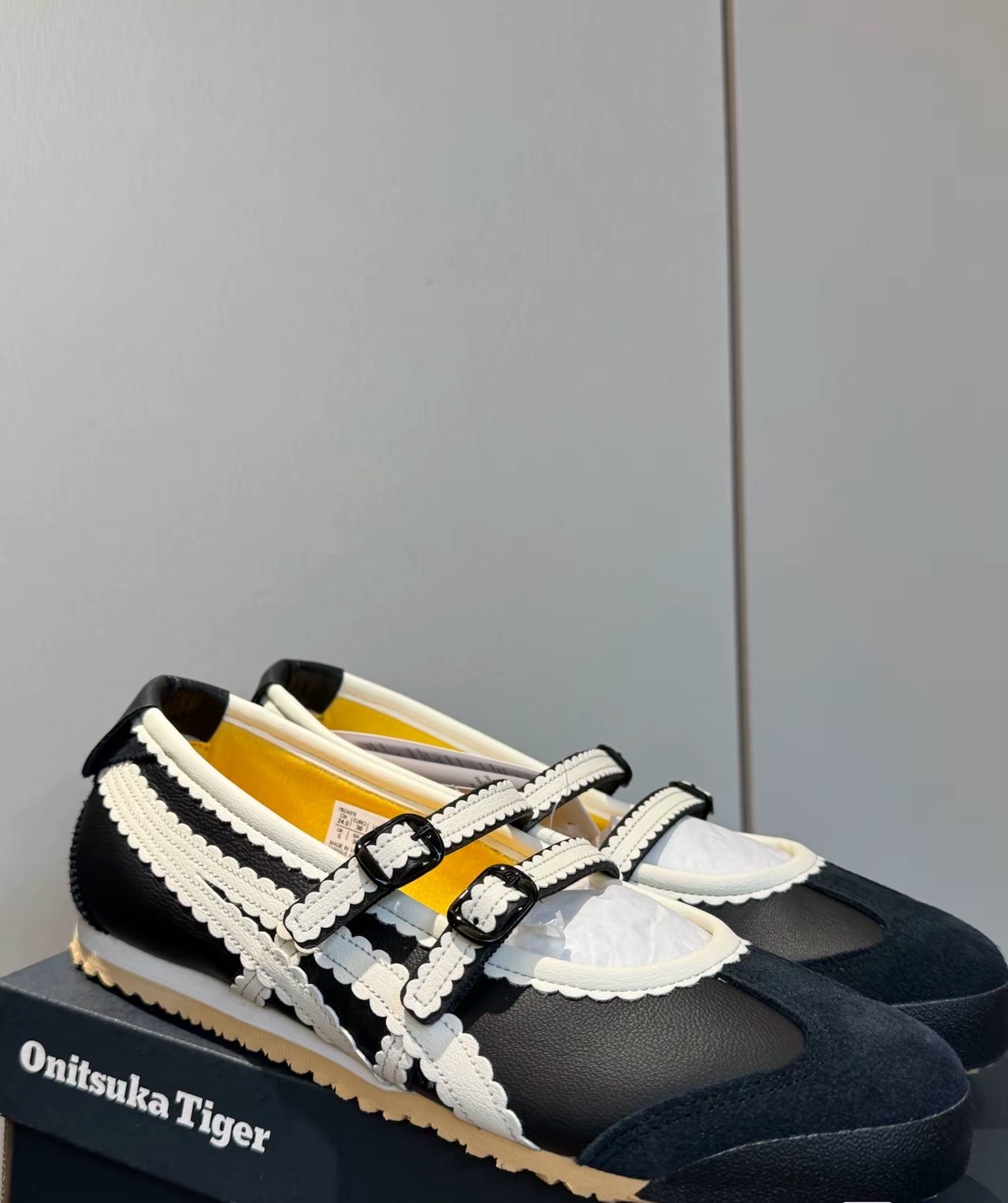 2025 Patou x Onitsuka Tiger Mexico 66 Mary Jane Shoes Black/White
