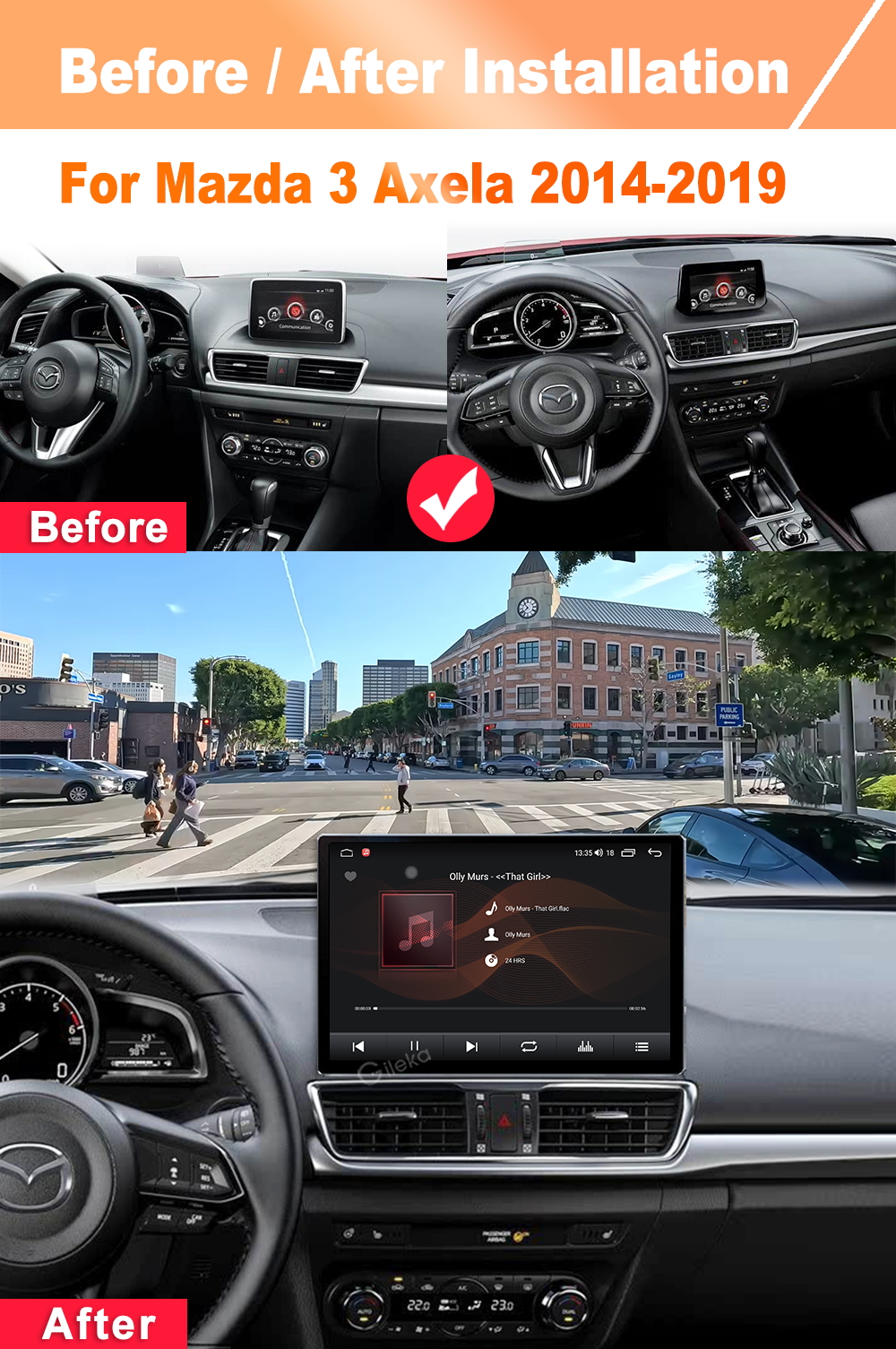 12.5'' 2K Screen For Mazda 3 Axela 2014-2019 Android Radio Carplay