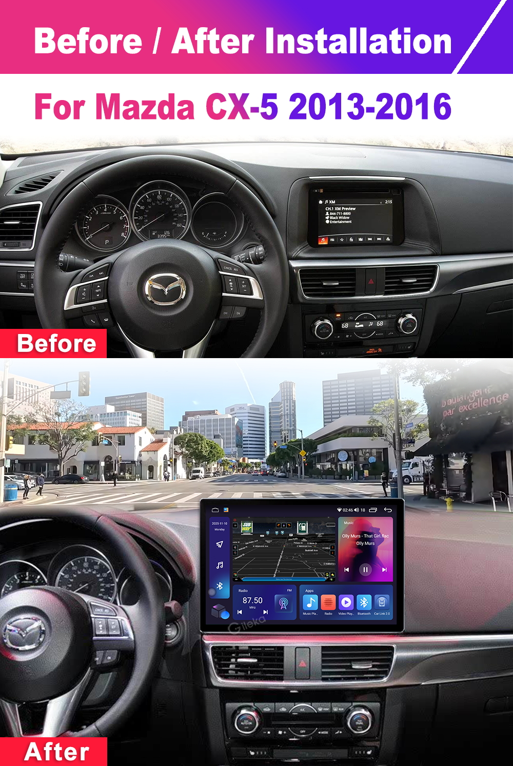 Android Car Radio For MAZDA CX5 2013-2016 | 12.3in. Screen | GPS