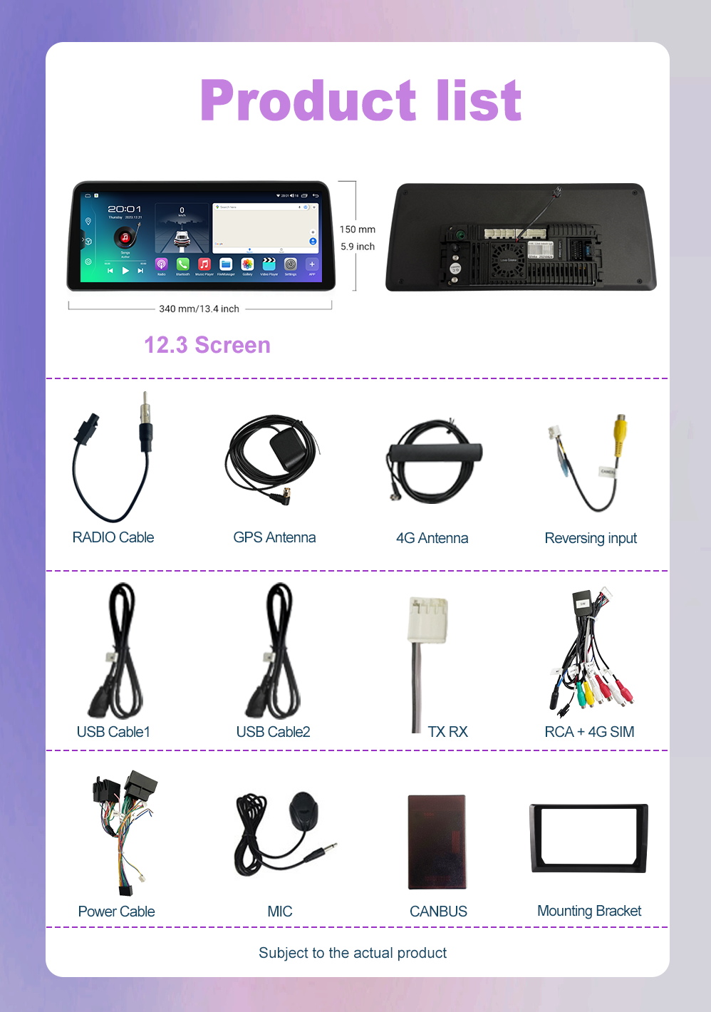 12.3 inch 2K Screen Android Car Radio For Mazda 6 Atenza 2017-2019