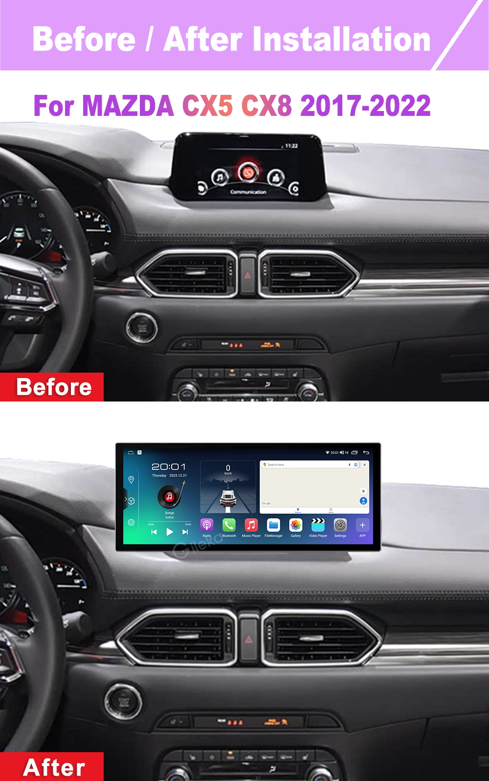 MAZDA 12.3 inch 2K Screen Android Car Radio For MAZDA CX5 CX8 2017