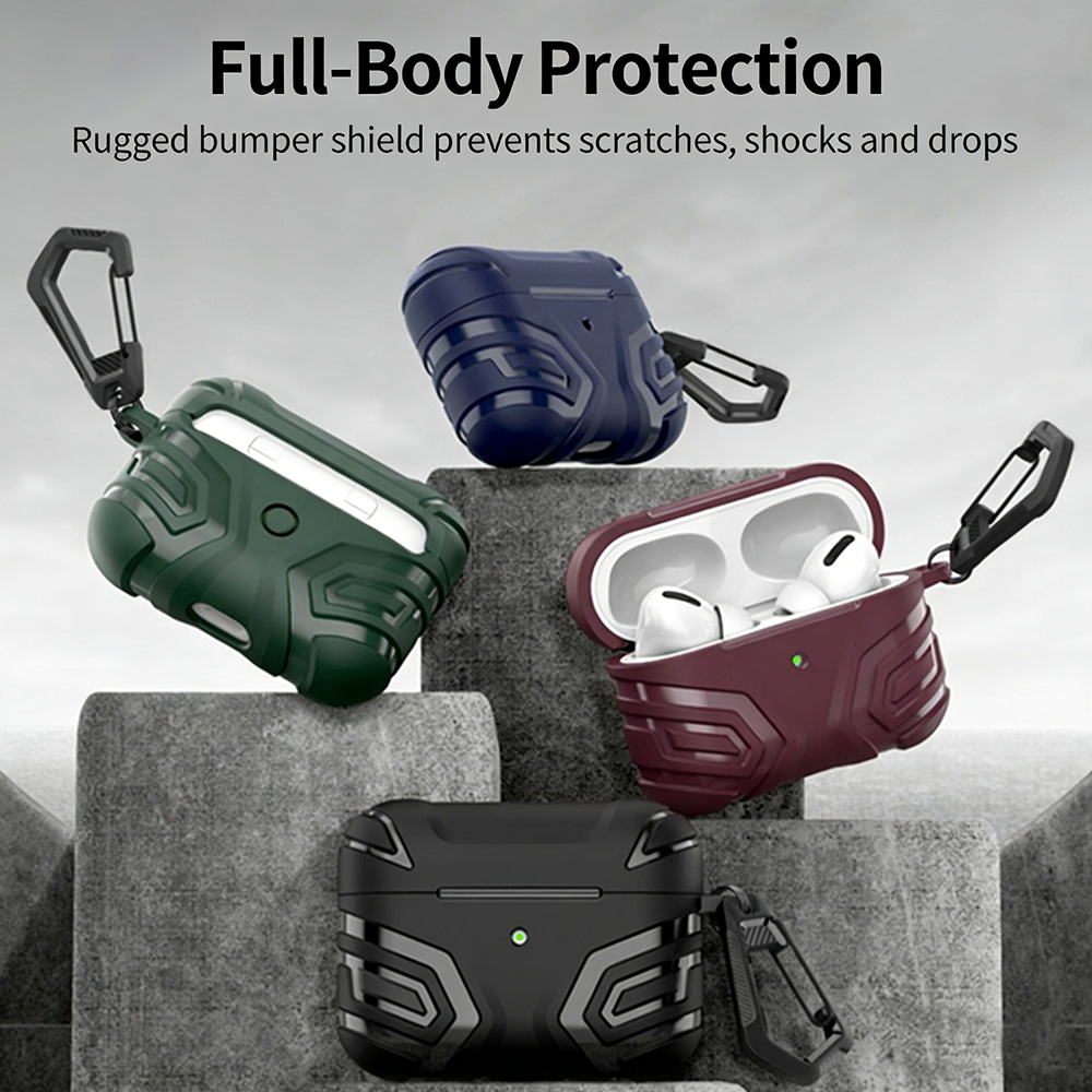 Full Body Drop Protection TPU Protective Shell For AirPods Pro 2 Pro 3 AirPods 4 Pioneer Armor Design Wireless Charging Friendly Headphone Case_voghion.com