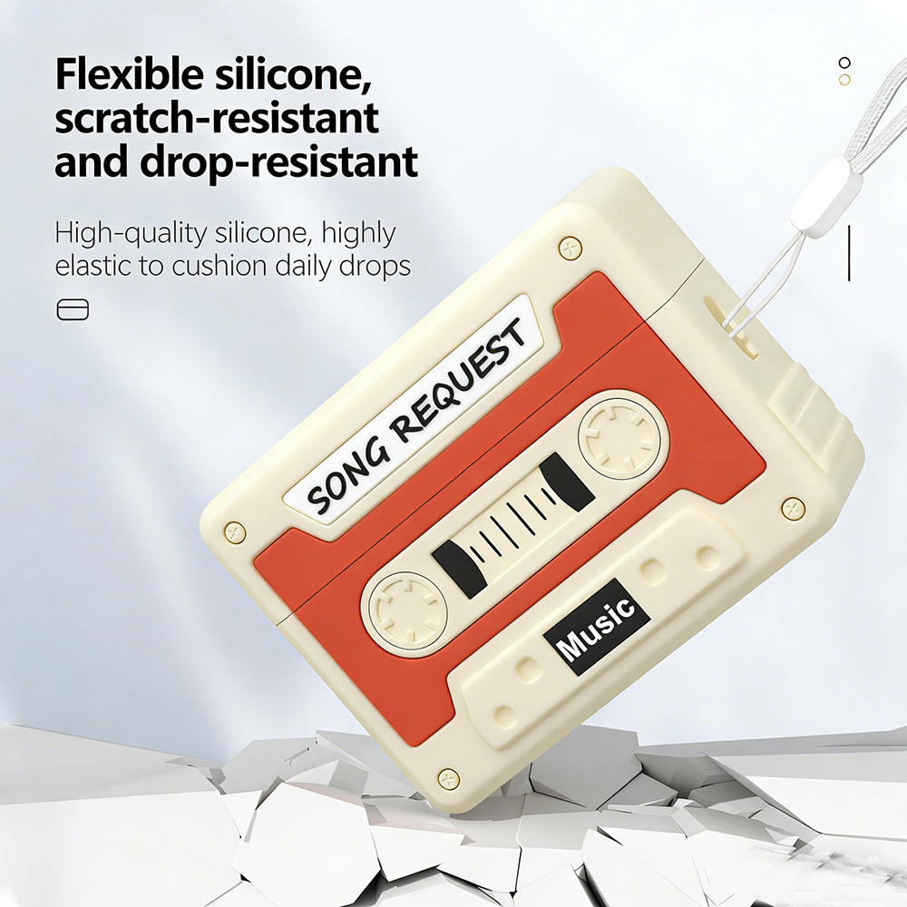 Retro Cassette Silicone Protective Case For Apple Airpods Pro_voghion.com