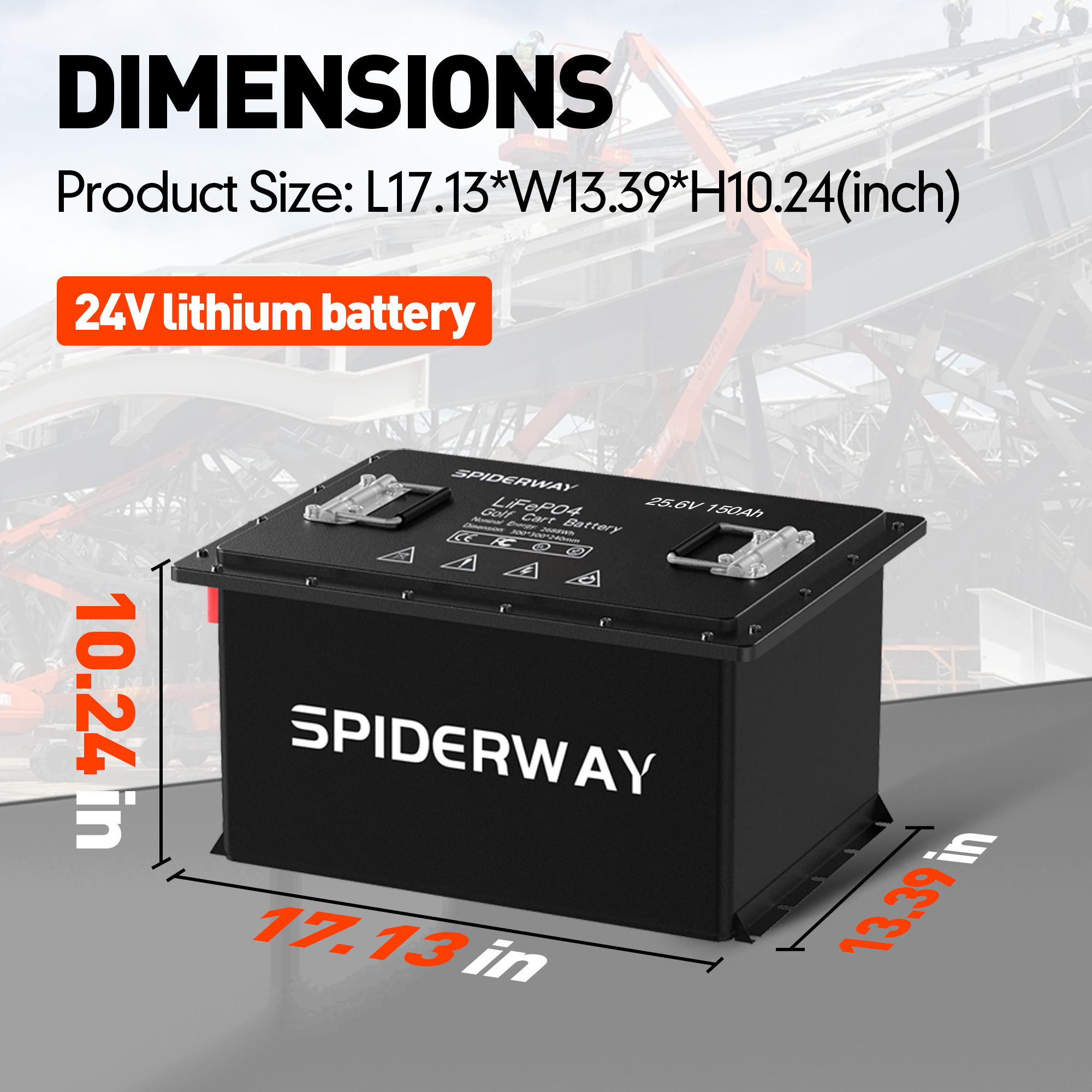 24V 150Ah LiFePO4 Lithium Battery for Skyjack SJIII 4626, 4632