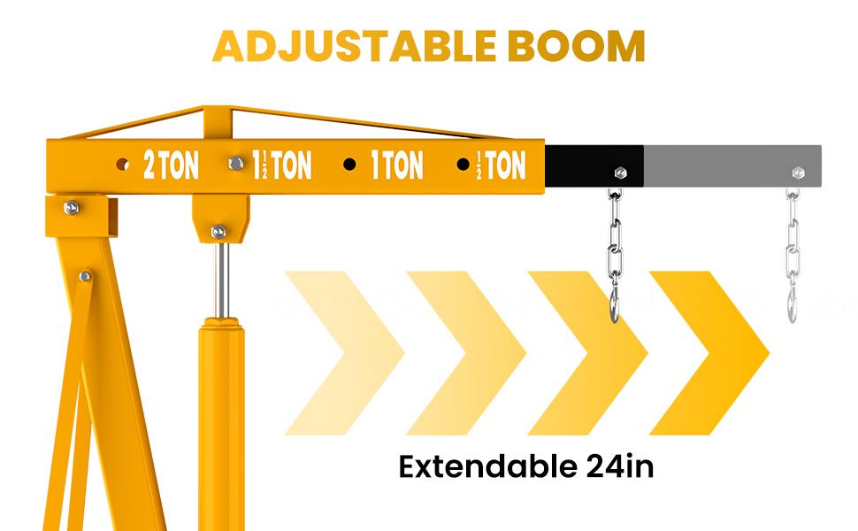 2T Yellow Crane Adjustable Boom