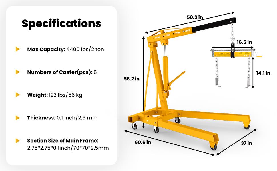 2T Yellow Crane Specifications