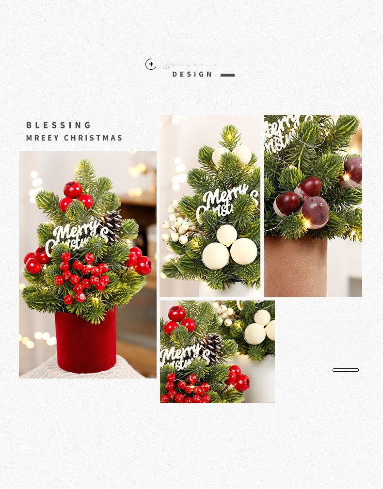 Christmas Decorations INS Nordic Style Led Pine Cones Nobelson Mini Christmas Tree, Tabletop Ornaments_voghion.com