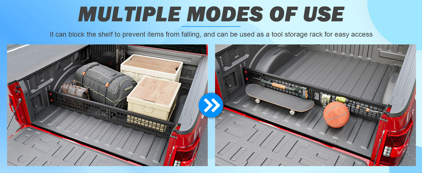 SZYANG Truck Bed Divider For 2024-2025 Ford F150 - Aluminum Alloy Cargo Manager & Molle Panel Organizer
