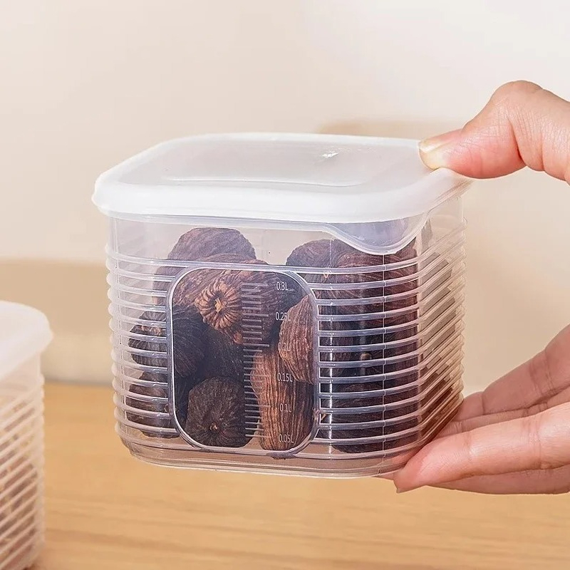 Vorratsbehälter Für Lebensmittel, 6 Fächer, Gemüse, Obst, Frischhaltebox Mit Deckel Für Kühlschrank, Küche, Gewürze, Gewürze, Vorratsglas_voghion.com