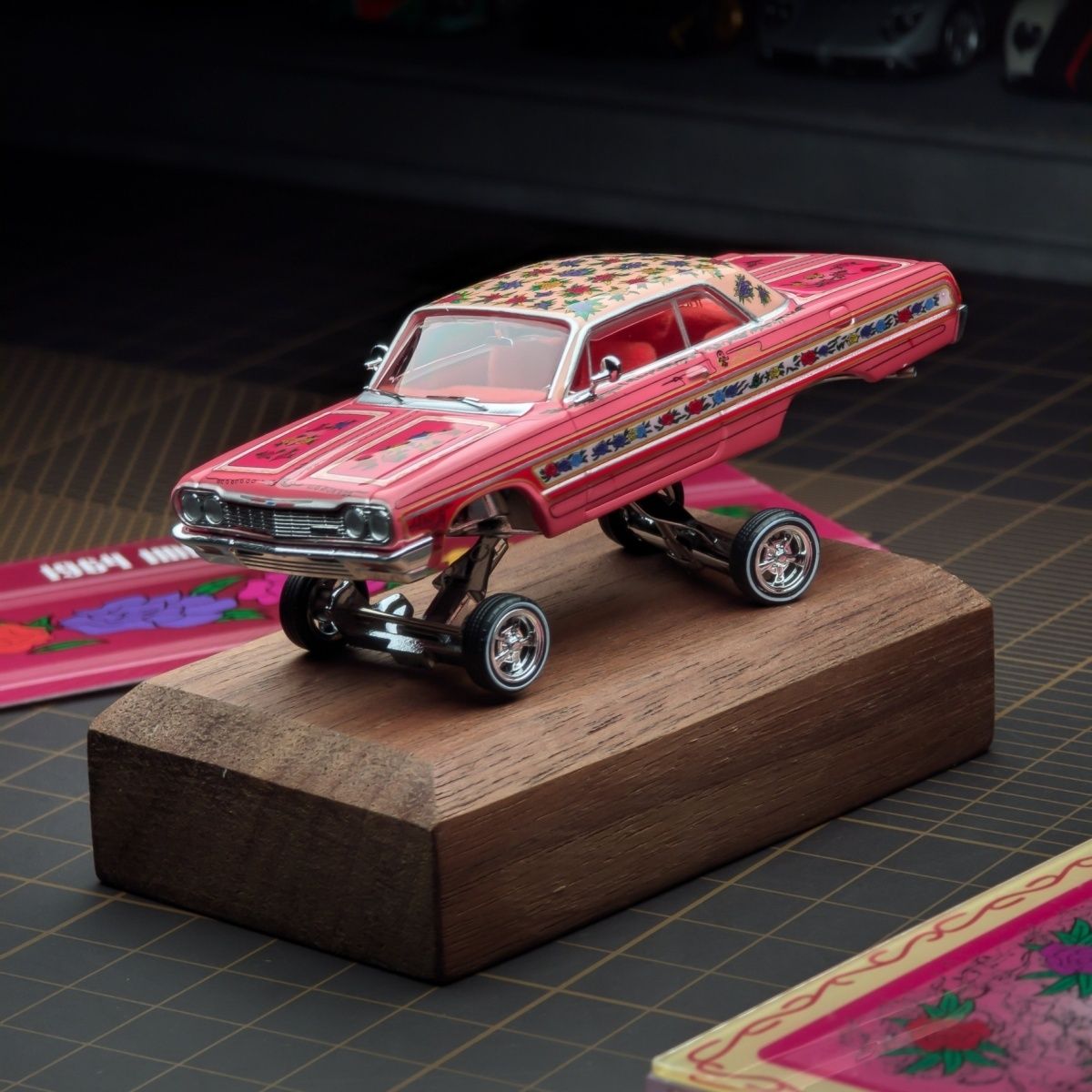 3Pcs 97M 1:64 Impala SS 1964 Lowrider Hydraulic Chassis Diecast