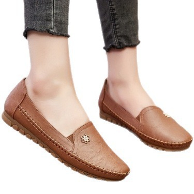 Grote maten populaire damesschoenen zijn comfortabel en zacht, veelzijdige loafers met platte zool._voghion.com