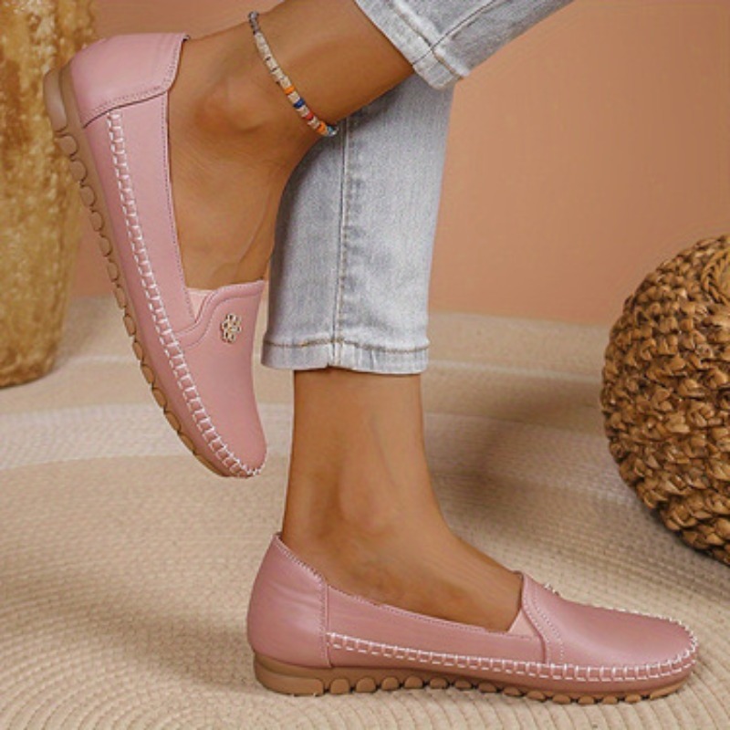Grote maten populaire damesschoenen zijn comfortabel en zacht, veelzijdige loafers met platte zool._voghion.com