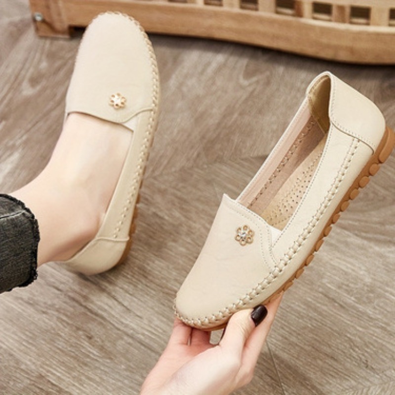 Grote maten populaire damesschoenen zijn comfortabel en zacht, veelzijdige loafers met platte zool._voghion.com