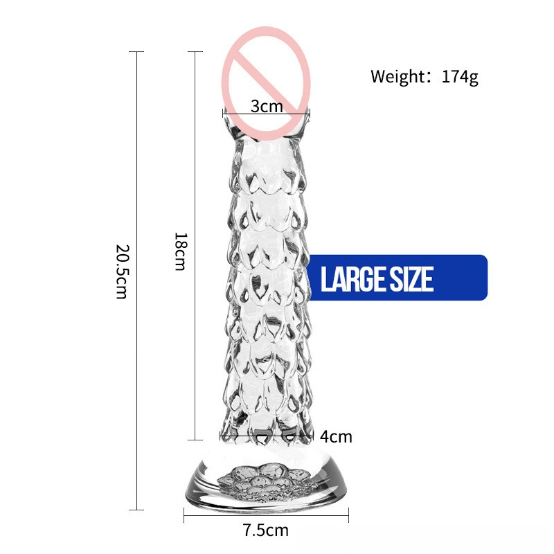 Gode souple transparent en forme de dragon extraterrestre à écailles, avec ventouse puissante, pour la masturbation féminine dans le jardin._voghion.com