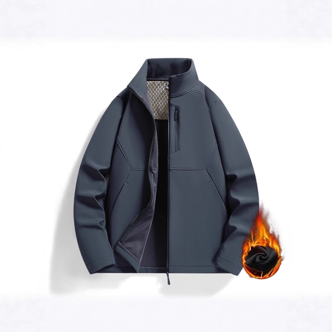 Autumn And Winter New Outdoor Mountaineering Camping Men's Jacket With Fleece Thermal Jacket_voghion.com