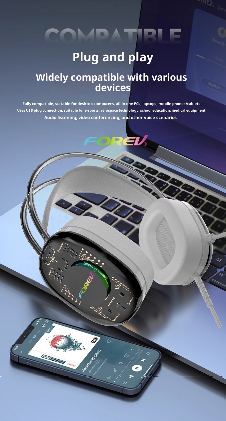 Casque gaming G92 Collab – Transparent et lumineux, filaire 7.1 circum-aural avec télécommande et micro intégrés au câble_voghion.com