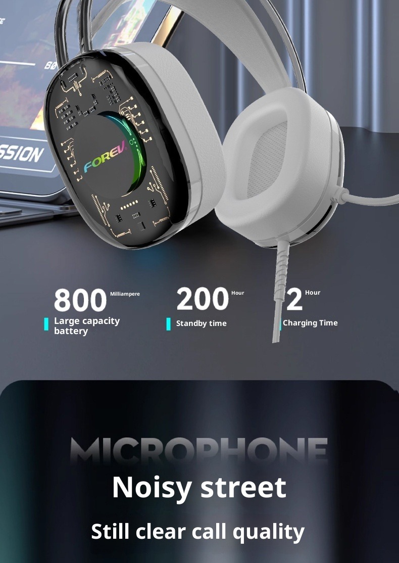 Casque gaming G92 Collab – Transparent et lumineux, filaire 7.1 circum-aural avec télécommande et micro intégrés au câble_voghion.com