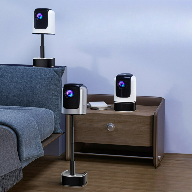 Proiettore portatile PTZ con staffa nascosta esplosiva ad alta definizione, proiettore intelligente con schermo Wi-Fi domestico_voghion.com