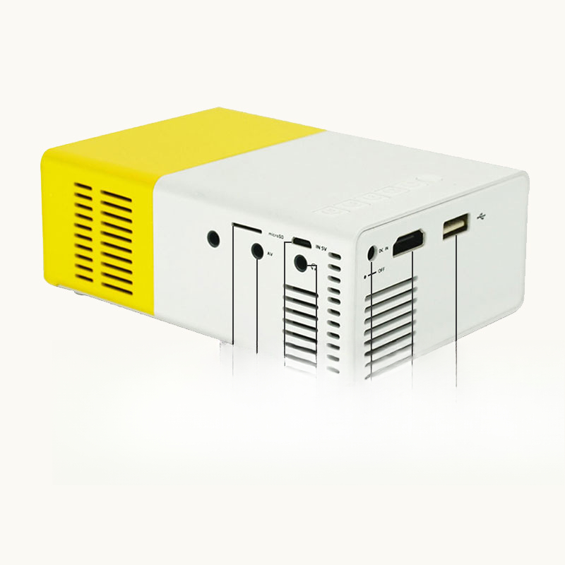 New YG300 Projector Mini Micro Entertainment Portable Home LED Mobile Phone Wired Same Screen Projector Wholesale_voghion.com