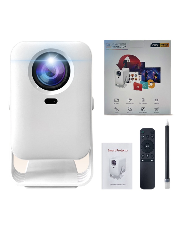 Comes With Gimbal High Definition Projector Brushstroke Smart Projector 4k Mini Portable Projector 2025 New_voghion.com