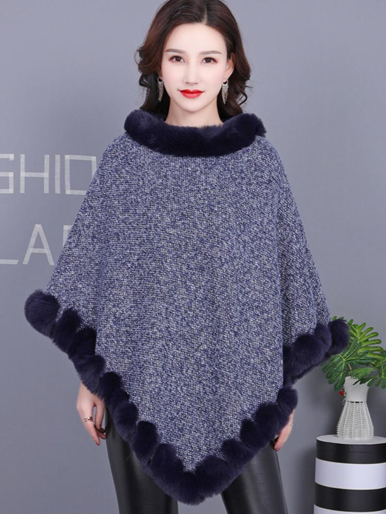 K New European And American Socialite Fur Coat, Women's Cloak, Scarf, Imitation Otter Rabbit Fur Wrap, Wearing Fur._voghion.com