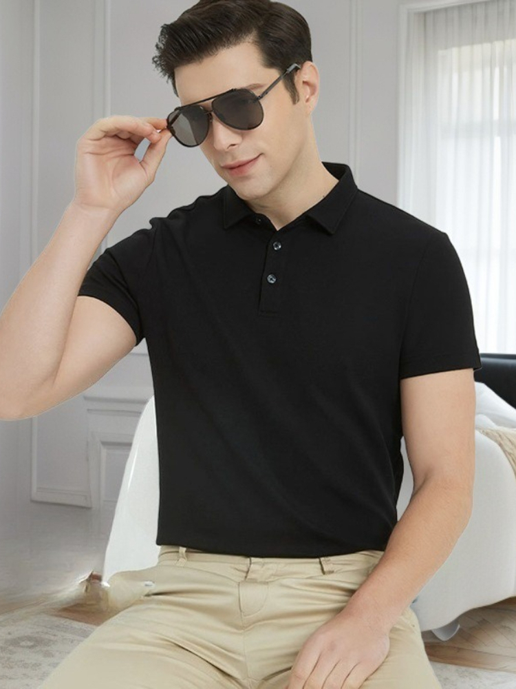 K Polo Shirt, Men's T-shirt, Short Sleeved Shirt, Lapel Business Polo Shirt_viptrois.com