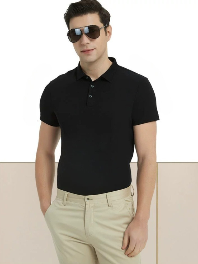 K Polo Shirt, Men's T-shirt, Short Sleeved Shirt, Lapel Business Polo Shirt_viptrois.com