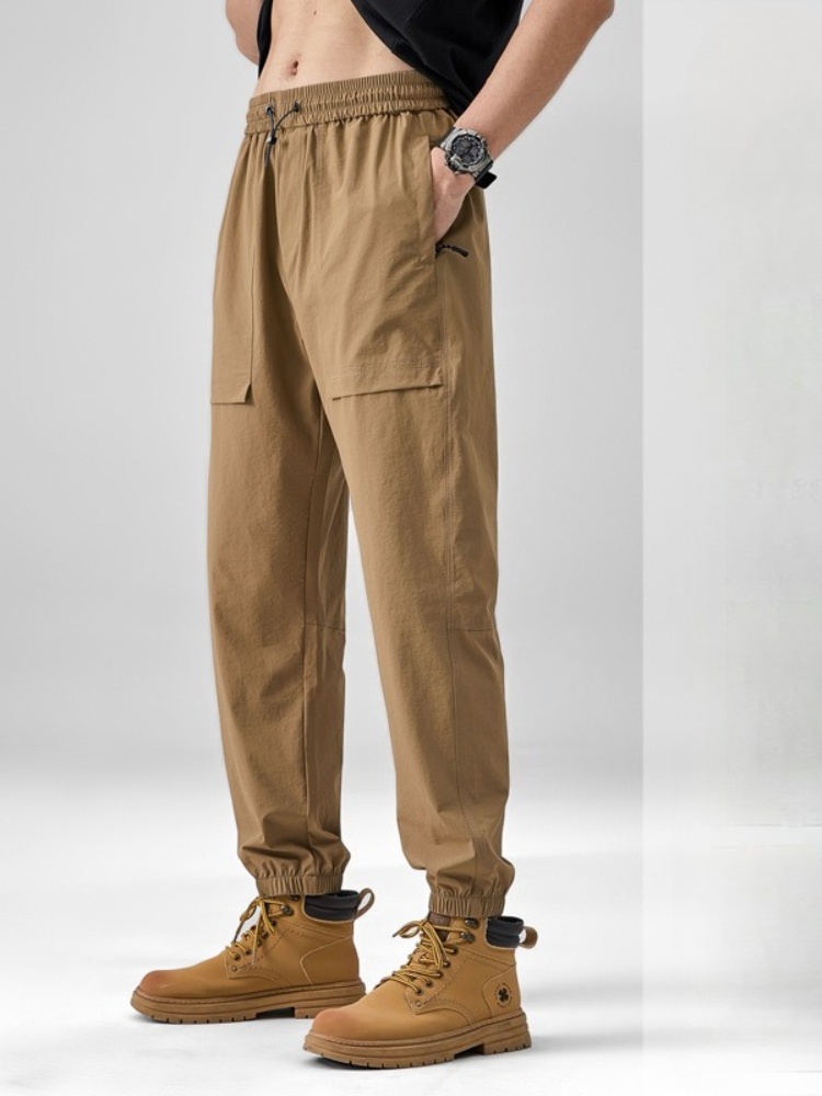 K Thin Outdoor Work Pants For Men, Loose And Casual, Ankle Tied Sports Pants_viptrois.com