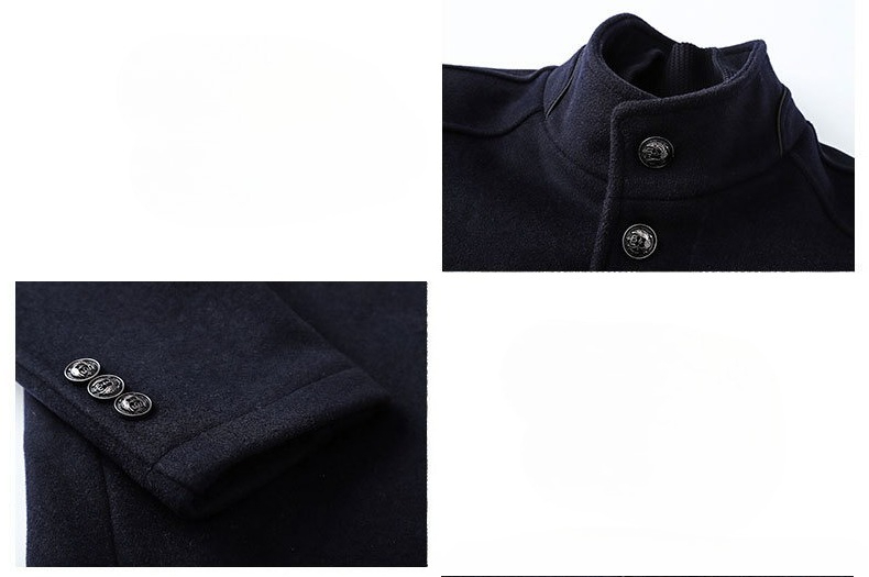 Men's Warm Woollen Overcoat With Standing Collar And Vest Detail_voghion.com