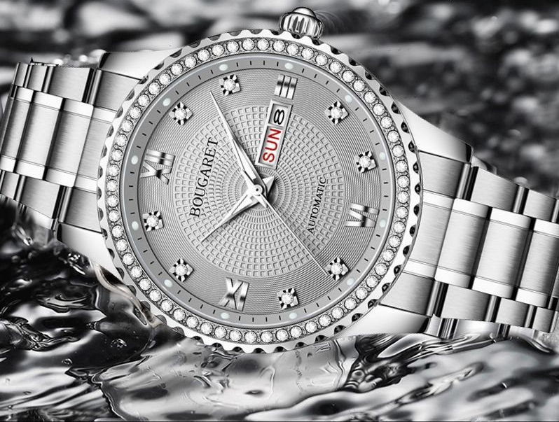Montre homme d'affaires à quartz, bracelet en acier inoxydable, calendrier, étanche, lumineuse, élégante, formelle_voghion.com