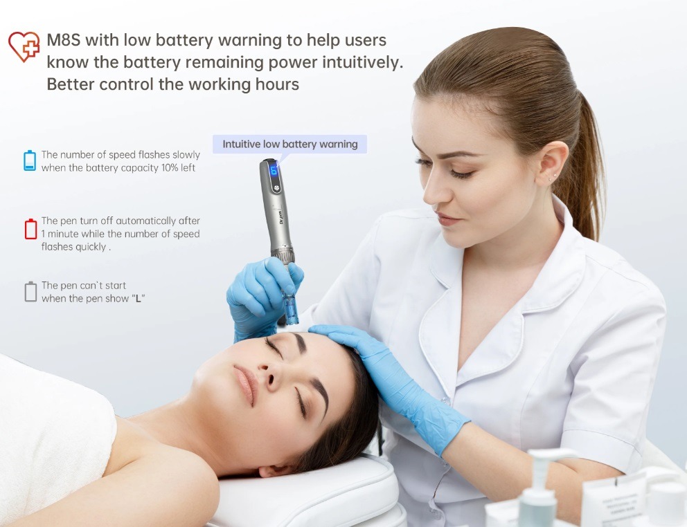 Stylo Derma M8S pour l'élimination des vergetures, micro-aiguilletage, rajeunissement de la peau, raffermissement, recharge, nettoyant visage_voghion.com