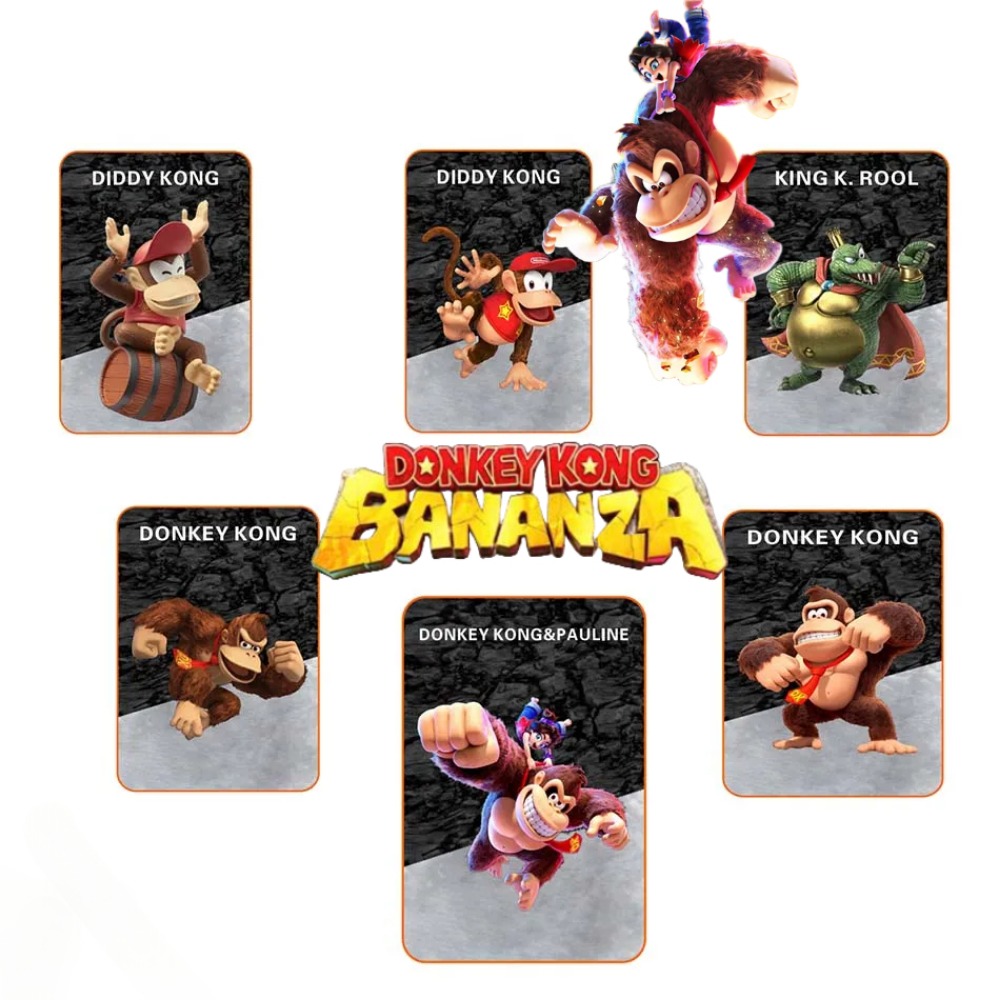 6 Pcs 3D For Nintendo Switch 2 Donkey Kong Diamond Pauline King