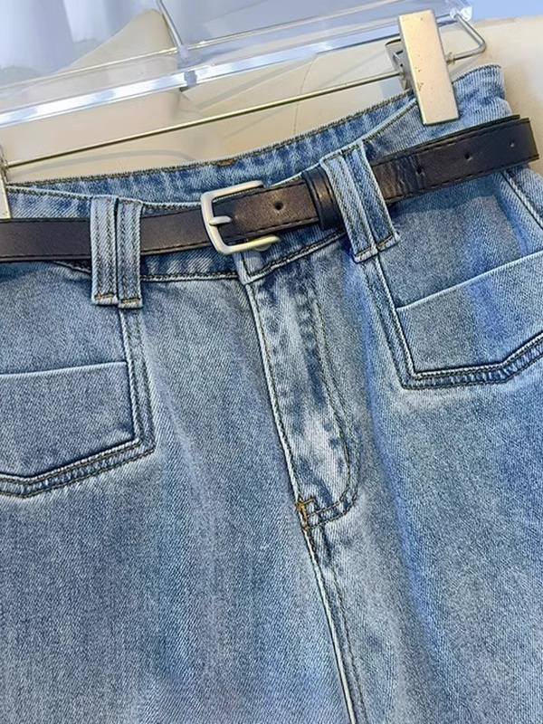 Lazy And Relaxed Light Color Loose Straight Drape Big Trouser Leg Wide Leg Jeans Women's 2025 Spring And Autumn New_voghion.com