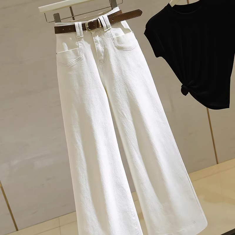 Lazy And Relaxed Light Color Loose Straight Drape Big Trouser Leg Wide Leg Jeans Women's 2025 Spring And Autumn New_voghion.com