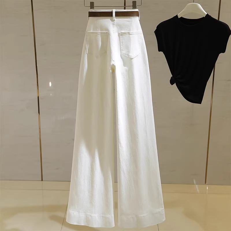 Lazy And Relaxed Light Color Loose Straight Drape Big Trouser Leg Wide Leg Jeans Women's 2025 Spring And Autumn New_voghion.com