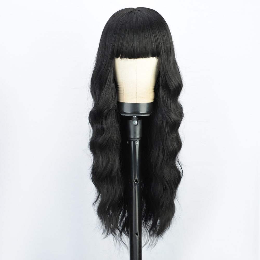 Peruka na całą głowę, duże fale damskie, długie grzywki, długie loki, zestaw peruk syntetycznych z gradientem_voghion.com