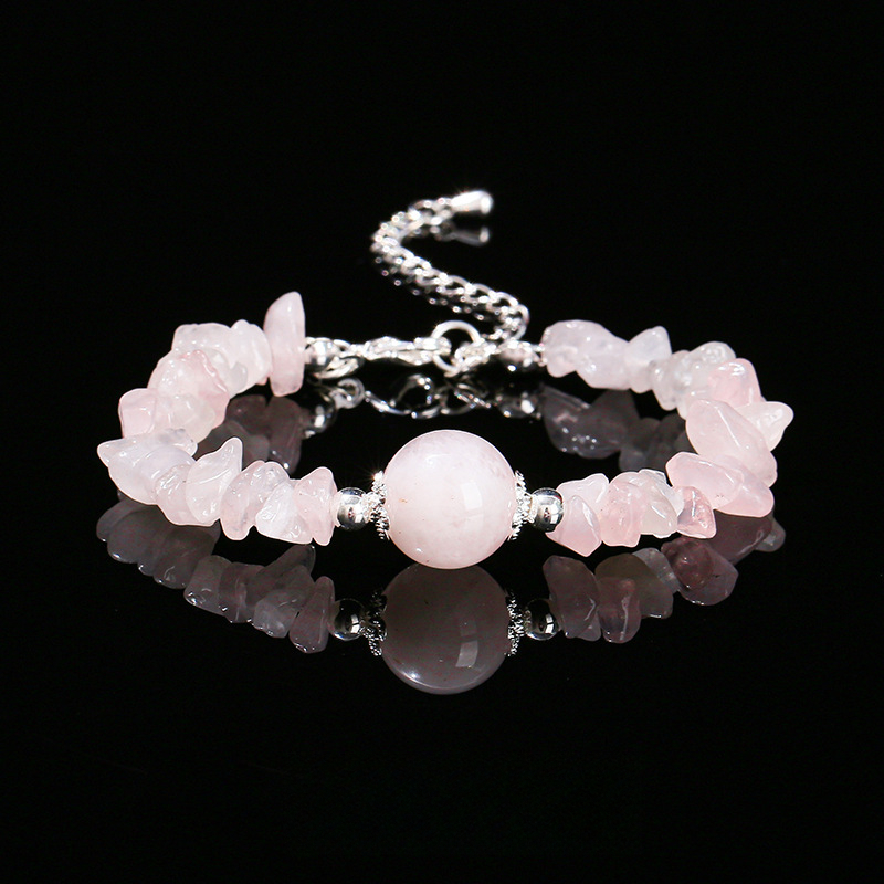 Natural Aquamarine Chip Bracelet - Raw Gemstone Adjustable Lucky Charm Jewelry_voghion.com