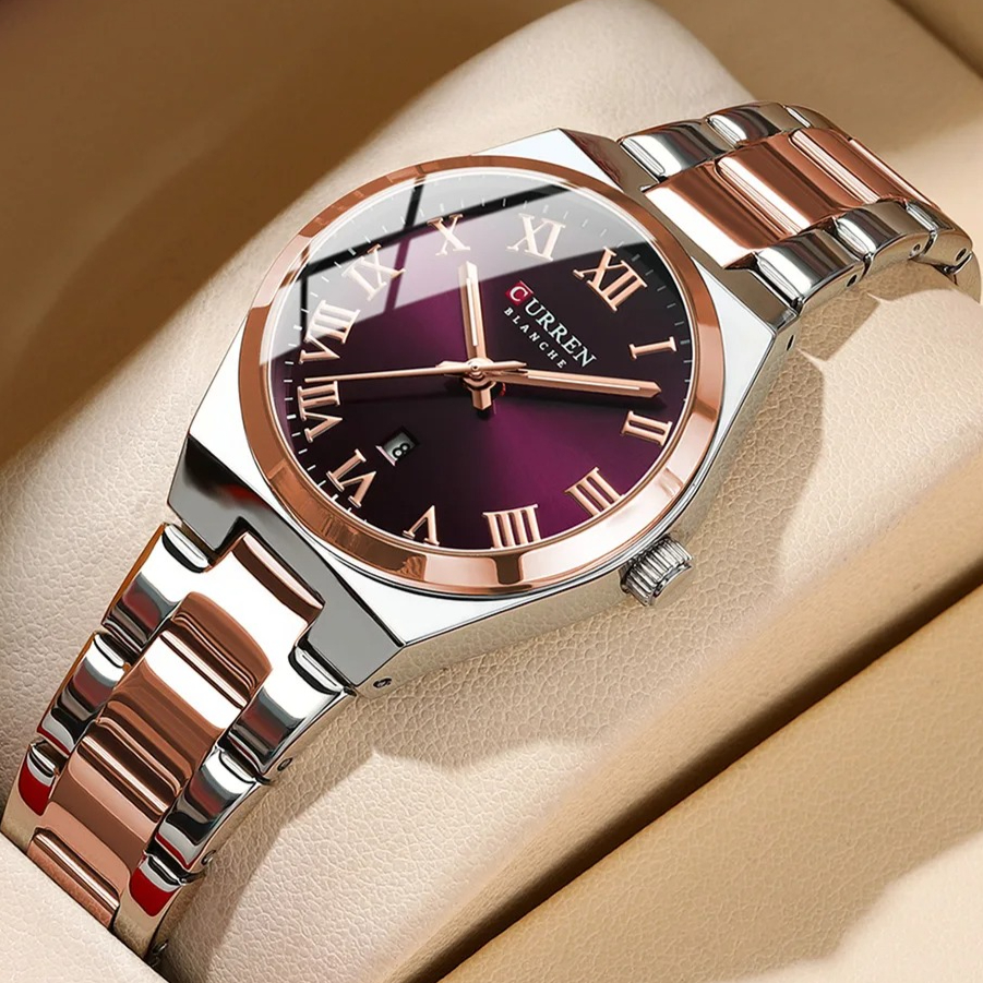 Montres pour femmes, tendance, dorées, en acier inoxydable, étanches, à quartz, cadeau romantique pour petite amie_voghion.com