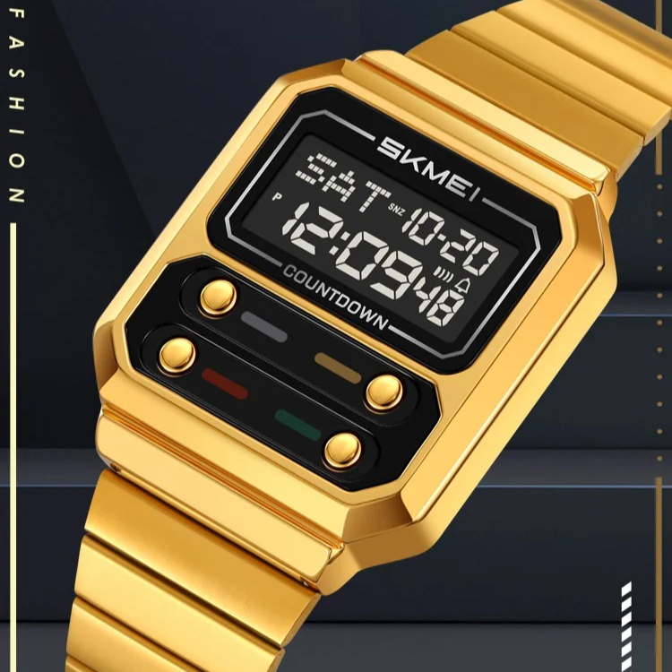 Orologio da polso cronografo impermeabile per studenti, semplice, da uomo, retrò, di lusso, digitale, elettronico, per donne_voghion.com