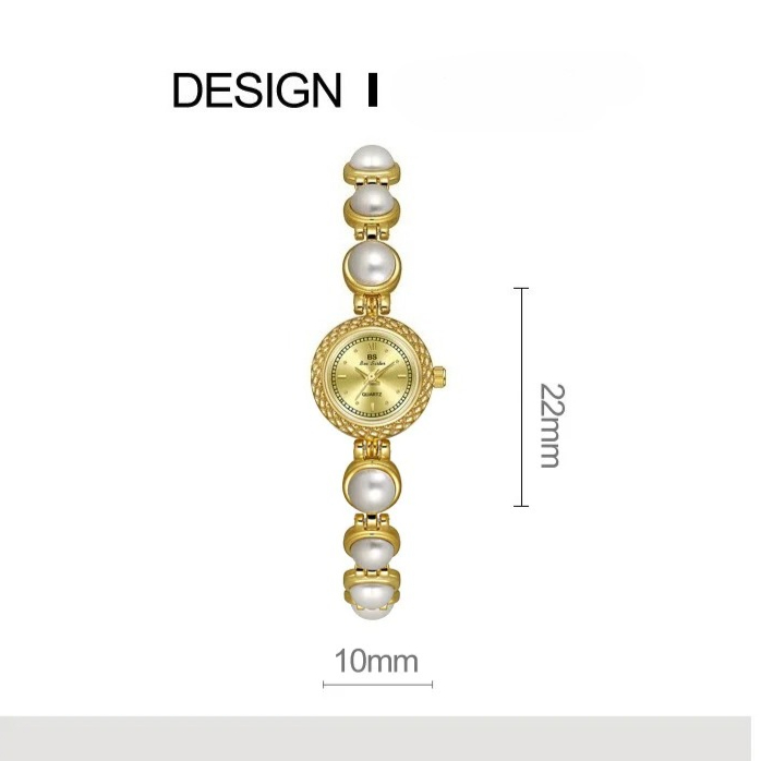 Reloj de pulsera para mujer estilo medieval con perlas_voghion.com