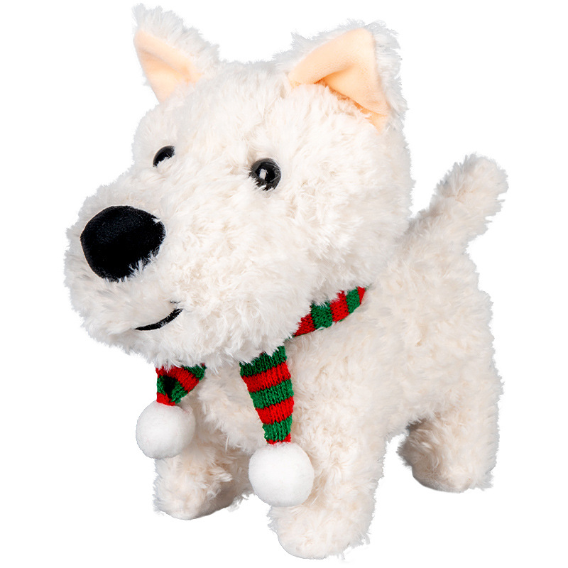 girls Toy Gifts Children's Play House Simulation Plush Puppy West Highland Electric Cute Dog Can Walk And Call_voghion.com