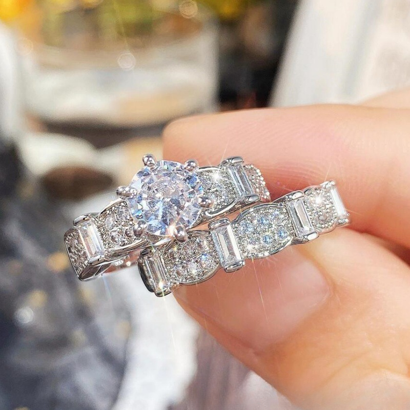 Anillo de halo redondo de lujo, elegante y único, para parejas, hombres y mujeres, ideal como anillo de compromiso, boda, propuesta de matrimonio, regalo de San Valentín, cumpleaños y aniversario._voghion.com