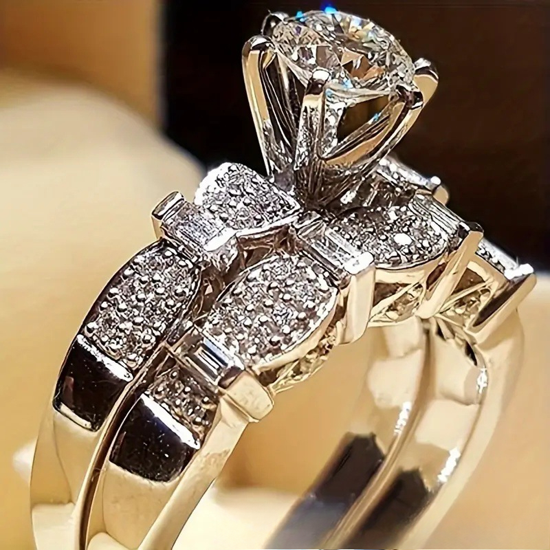 Unique Elegant Fashion Luxury Round Halo Ring For Male And Female Couples Engagement Wedding Proposal Ring Valentine's Day Birthday Anniversary Gift_voghion.com